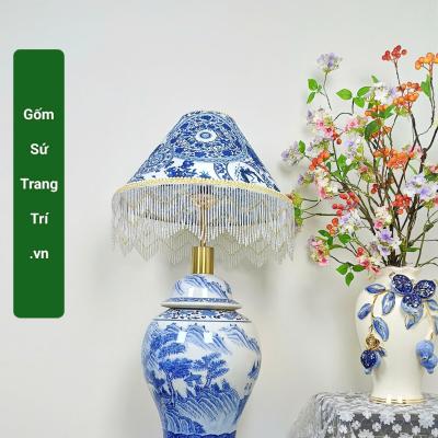 ĐÈN BÀN TRANG TRÍ PHÒNG KHÁCH CAO CẤP MEN XANH